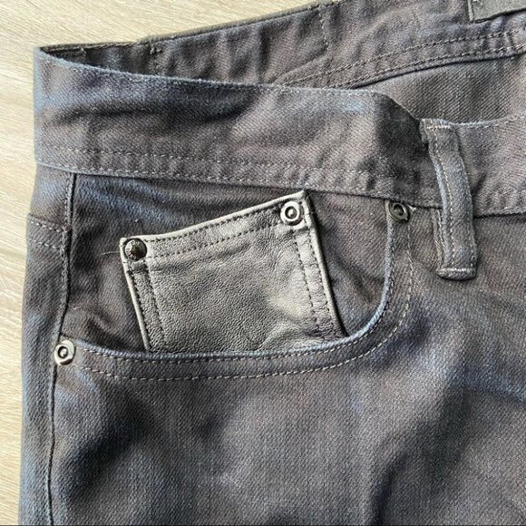 Rogue Genuine Leather Trim Straight Leg Button Fly Jeans - Picture 9 of 16